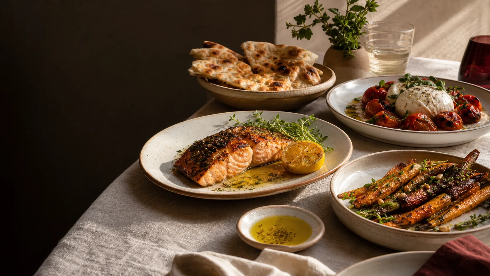 Ember and Olive restaurant website hero